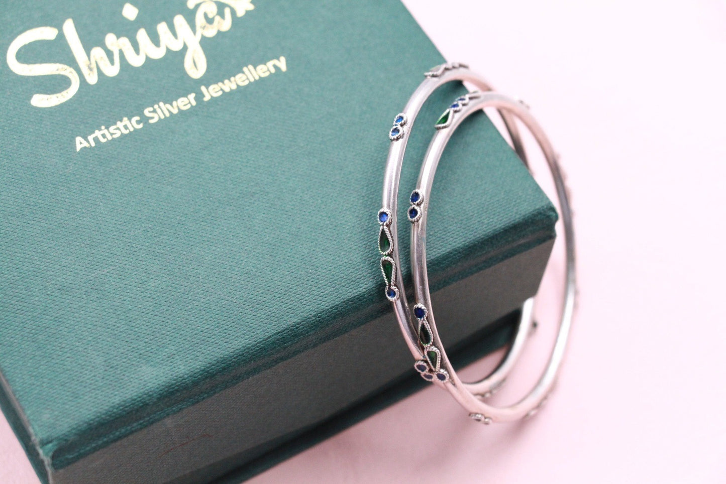Silver Minakari Kanas Bangles