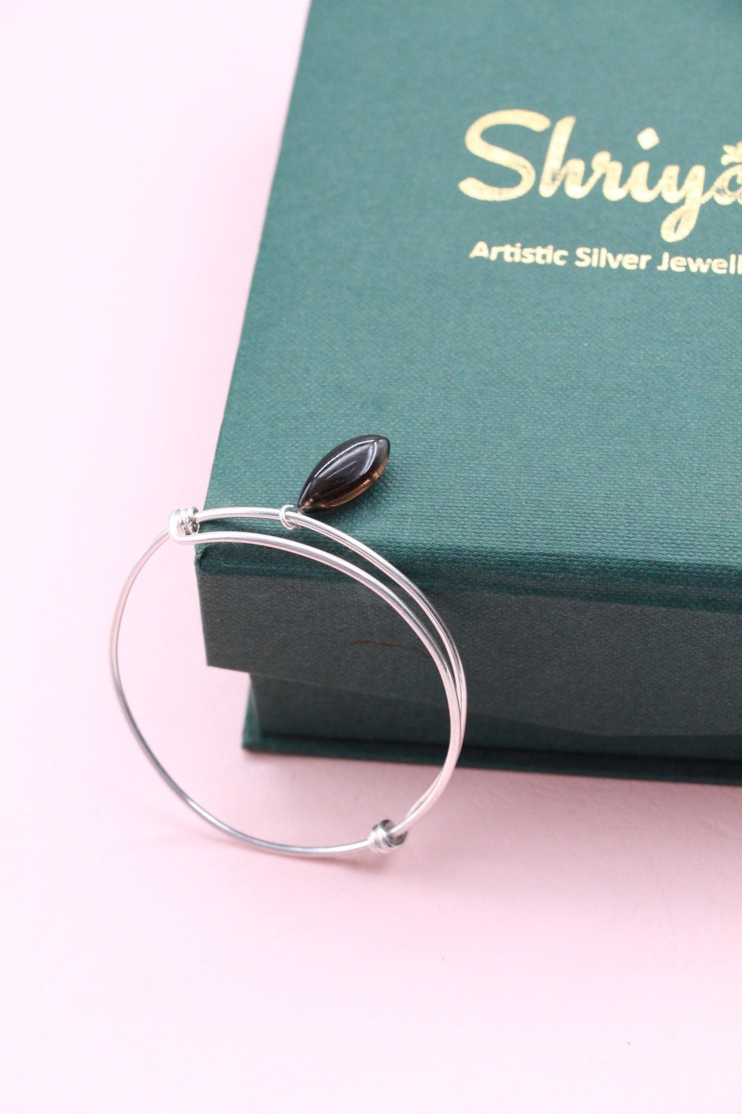 Black Smokey Modern Flexible Bracelet Kada