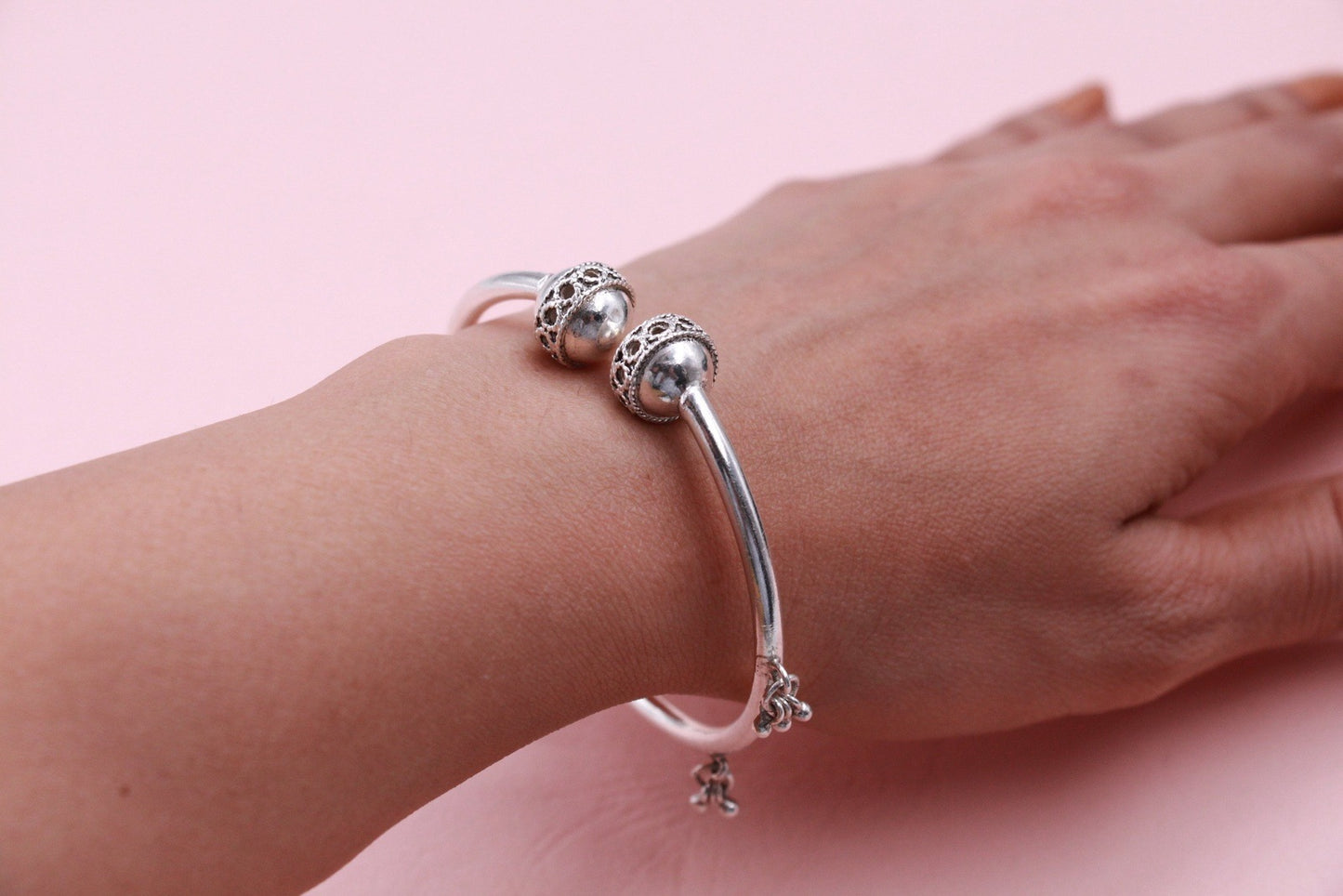 Silver Ghughri Kadli Bracelet