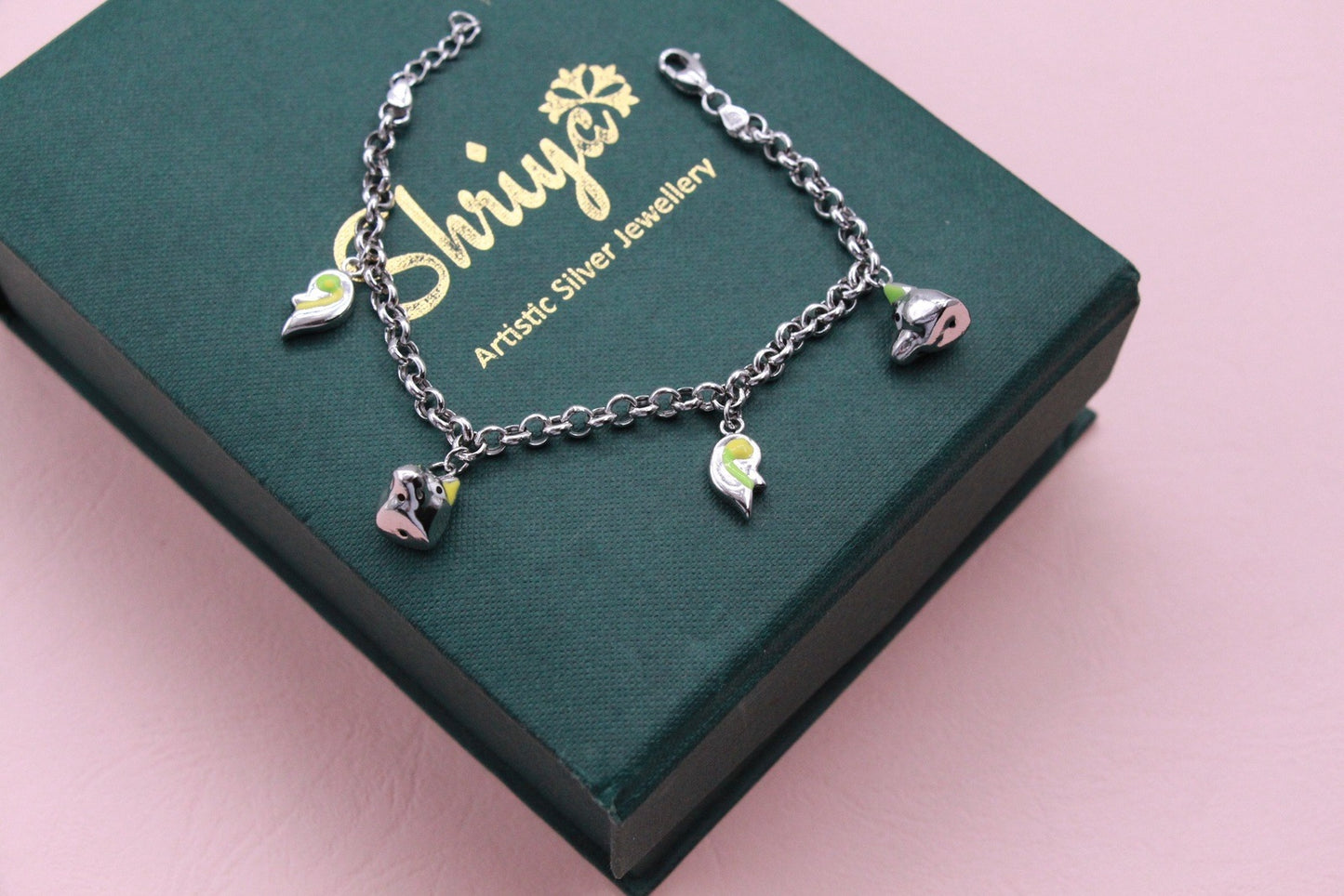 Silver Cartoon Charm Bracelet
