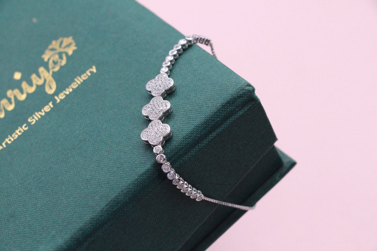 Brand Inspired Flexible Bracelet White Gold