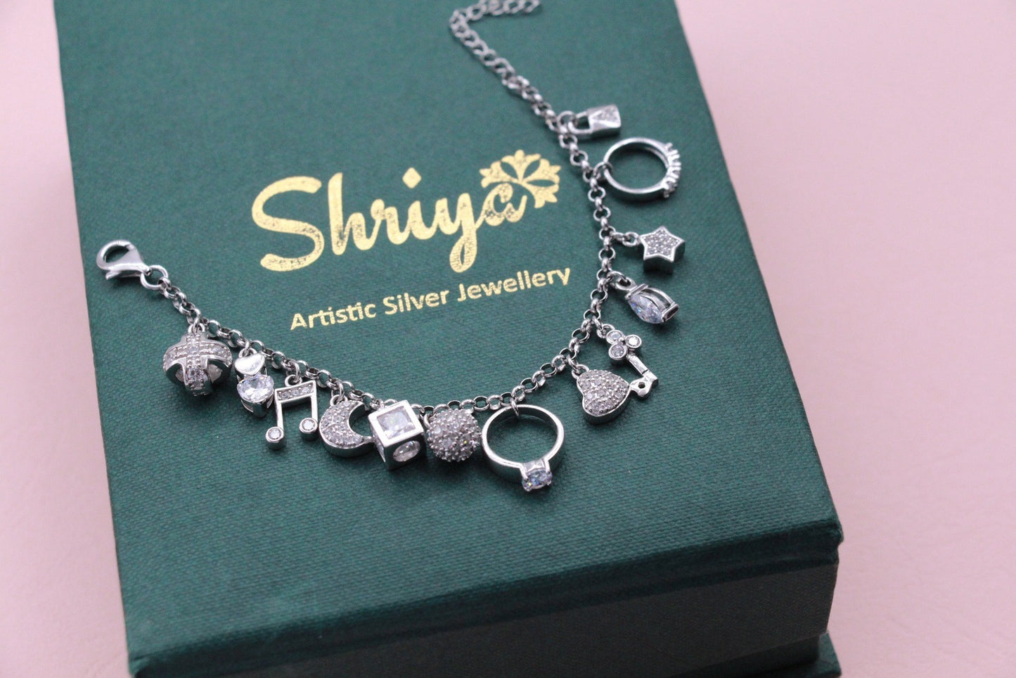 Exquisite Charms Silver Bracelet