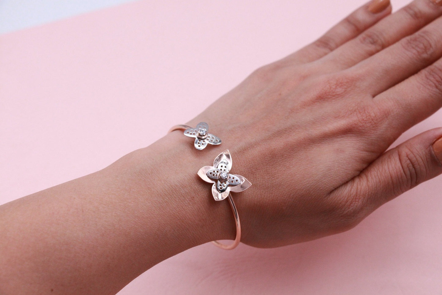 Butterfly Dual Tone Bracelet