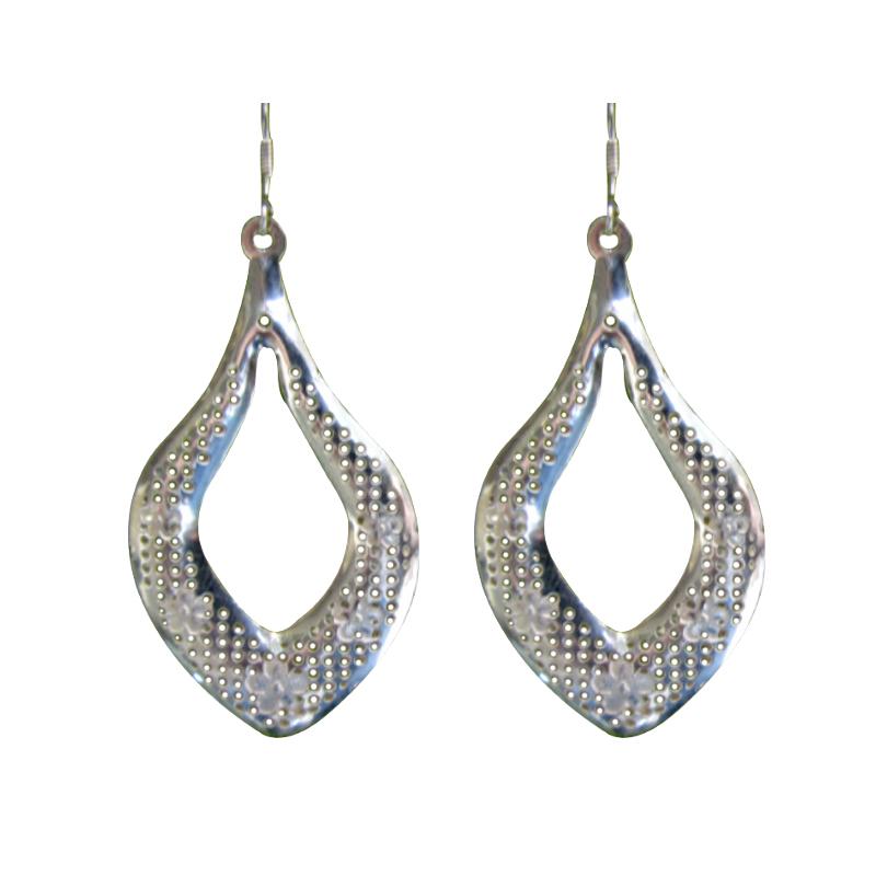 Textured Floral Sterling Silver Danglers