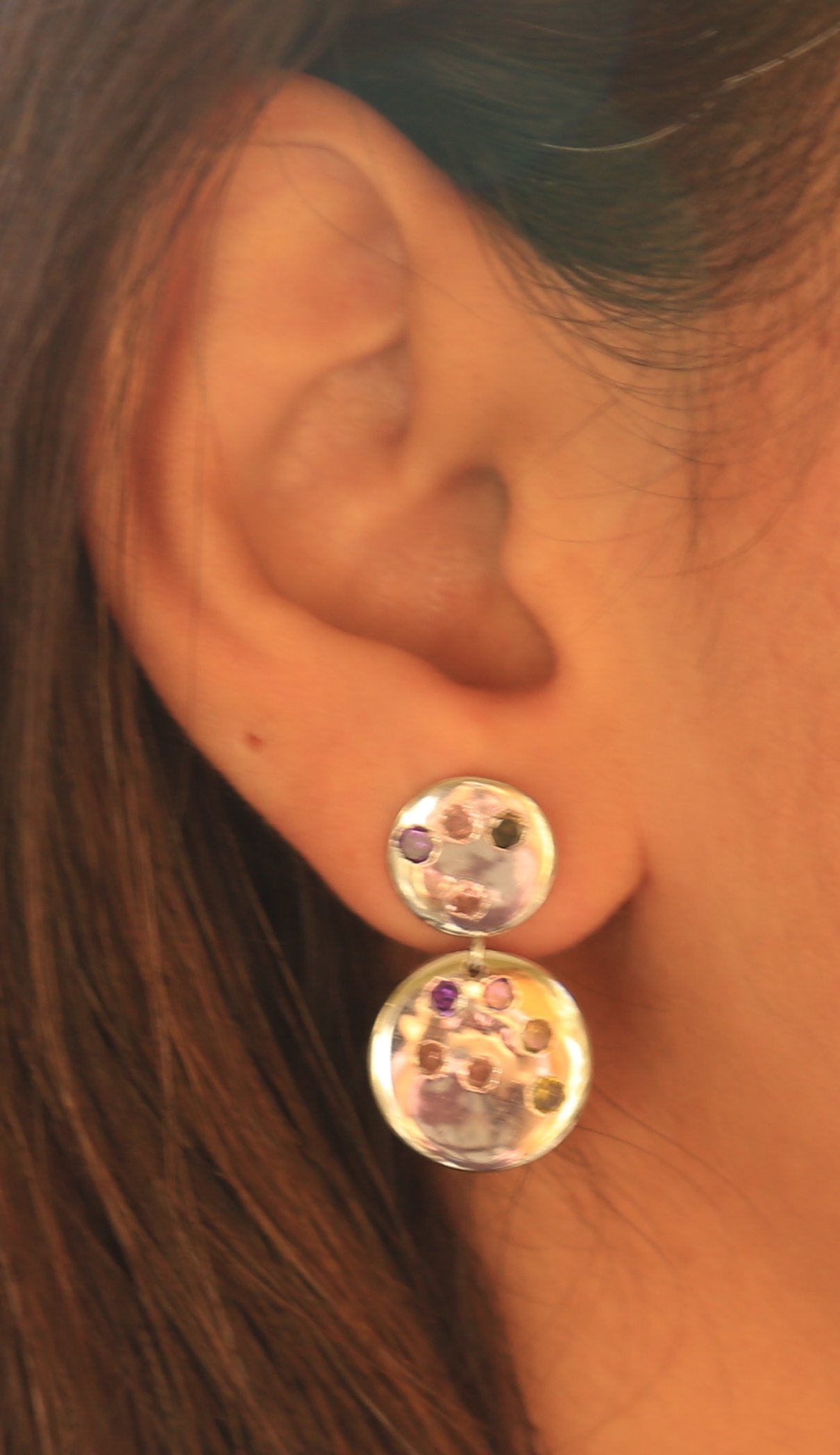 Rainbow Metro Circular Earrings