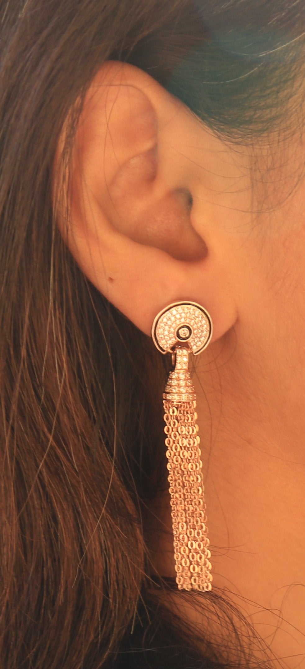 Evil Eye Rose Long Danglers