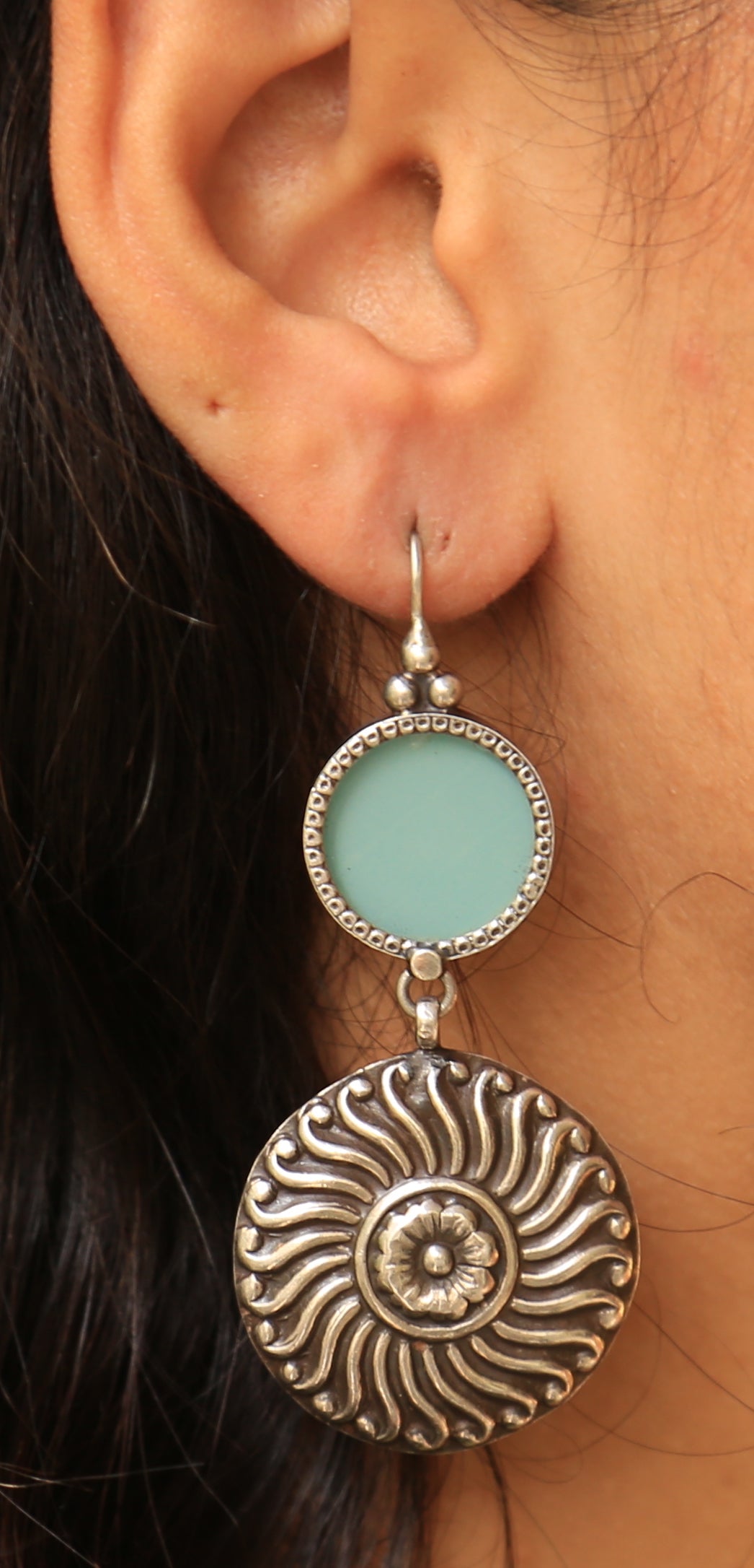 FLORAL SEA BLUE EARRINGS