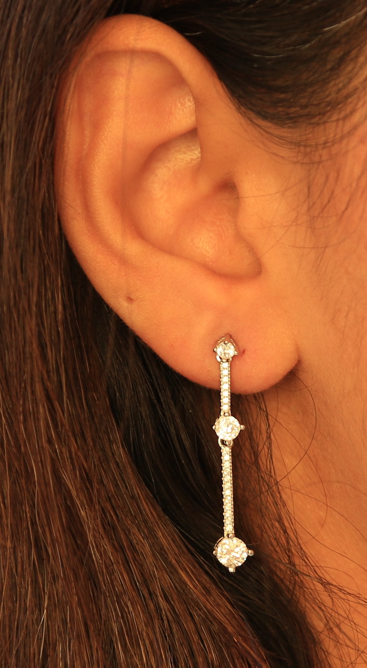Angelic White Diamond Danglers