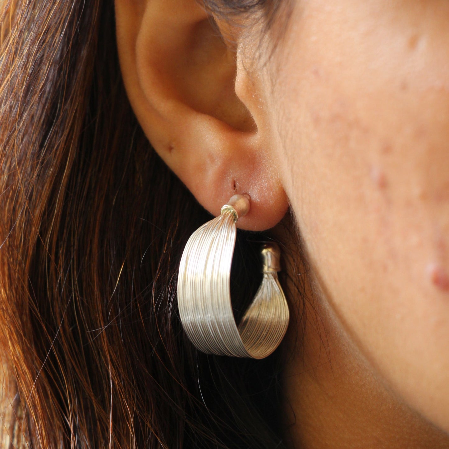 Crescent Texture Quirky Hoops