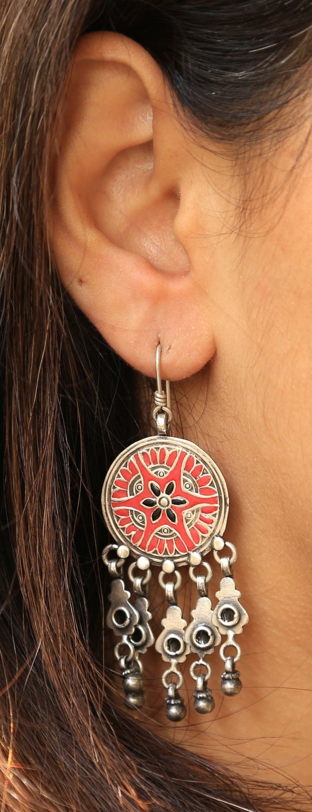 RED HIBISCUS EARRINGS