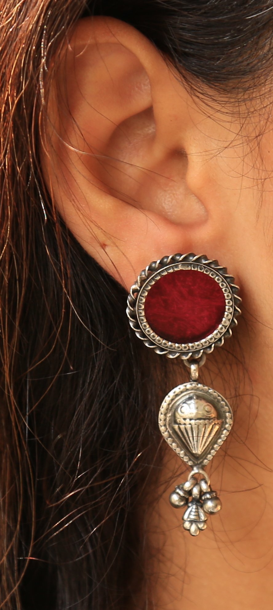 Vivacious Pink 925 Silver Danglers