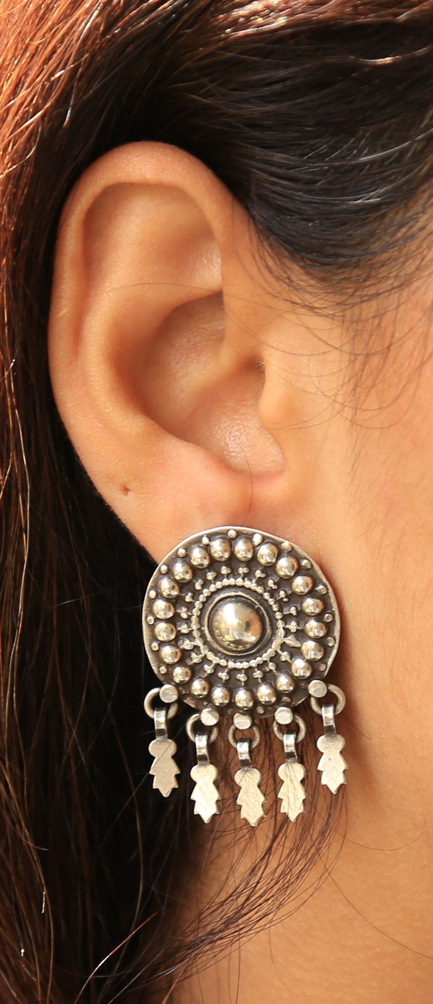 Round Floral Art Oxidize Tops