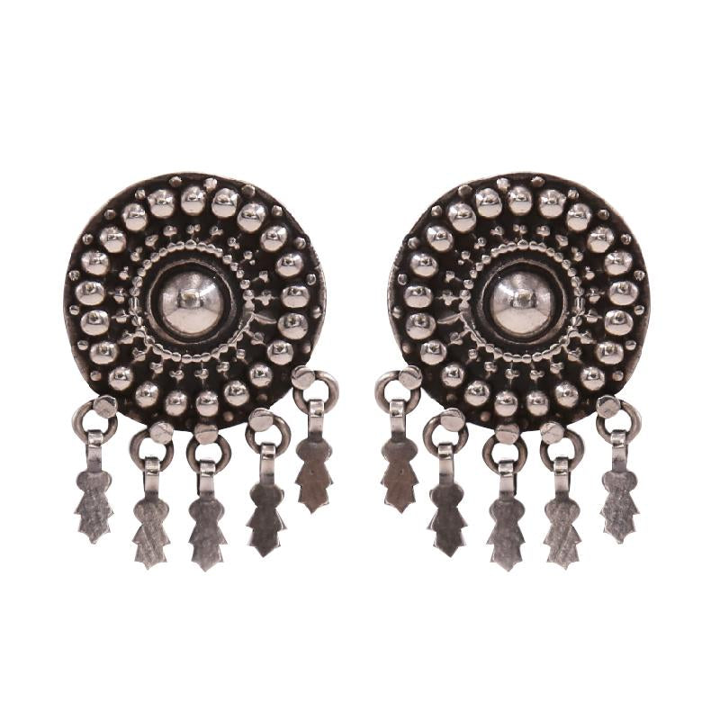 Round Floral Art Oxidize Tops