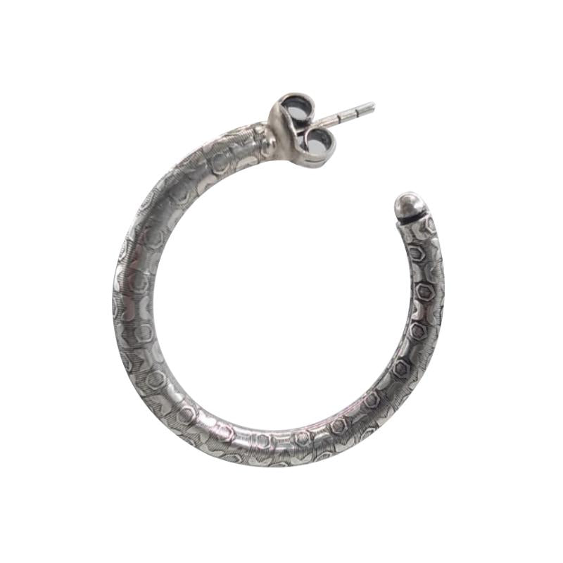 Textured Antique half hoop earrings