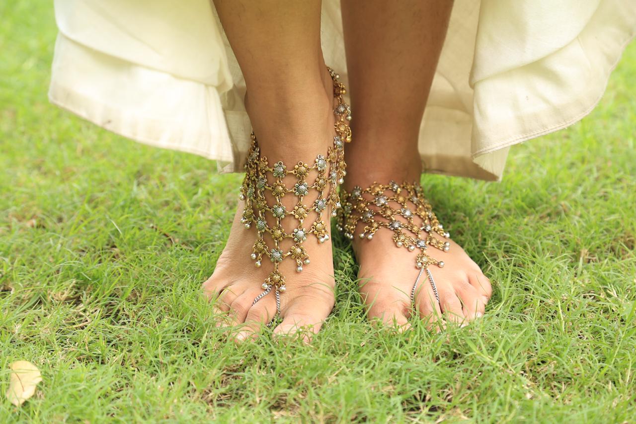 Royal Flower Dual Tone Payal