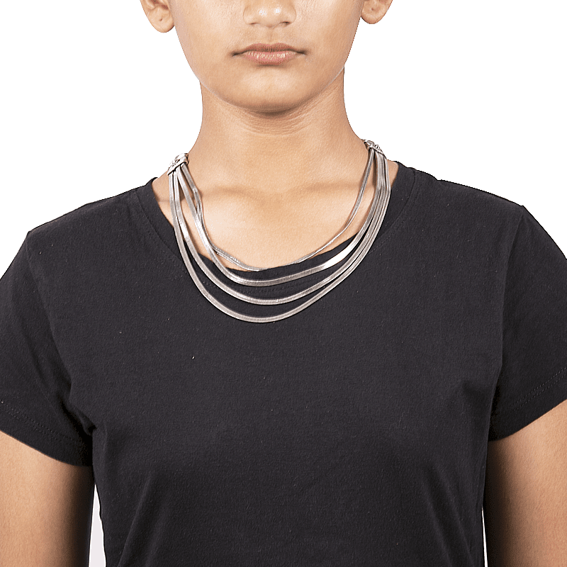 SILVER FOUR LAYERED CHAIN