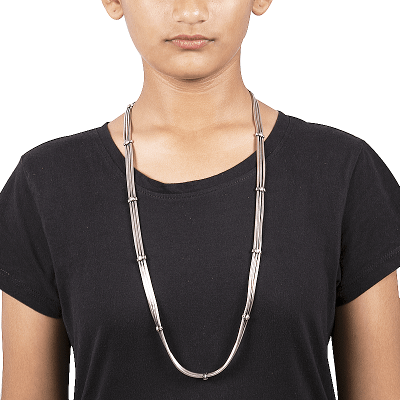 OXIDIZE SILVER LONG CHAIN