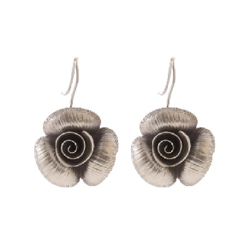 HANDCRAFTED ROSE FLORAL SILVER SET