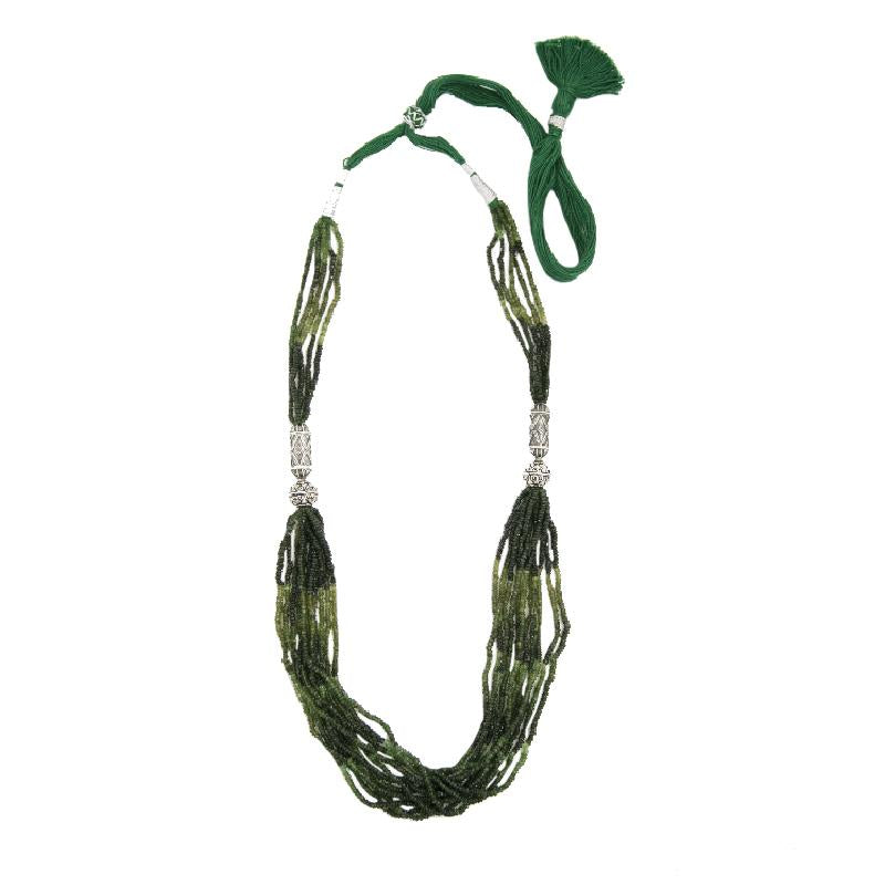 TOURMALINE SILVER MOTIF MALA