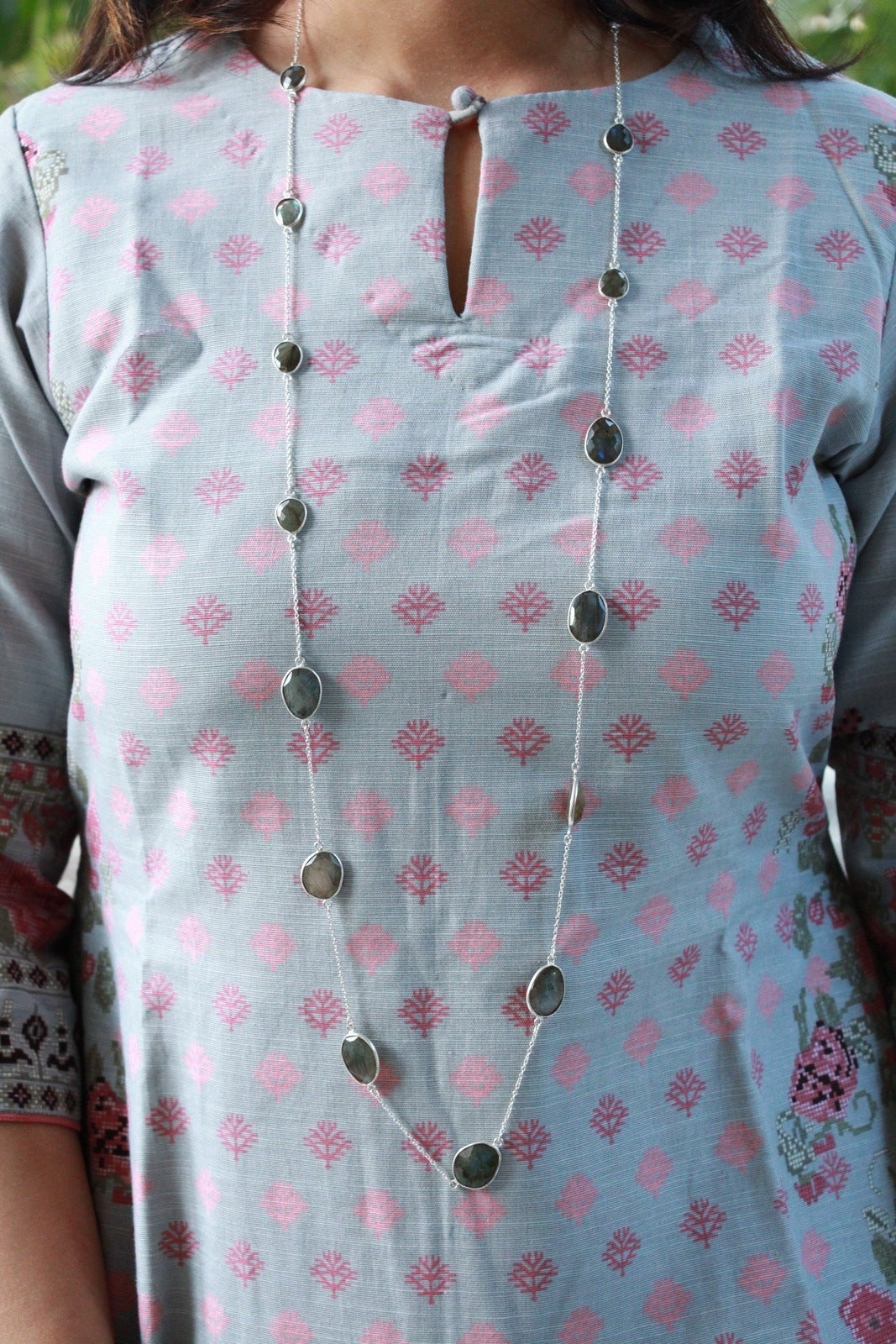 Labradorite Stone Modern Necklace