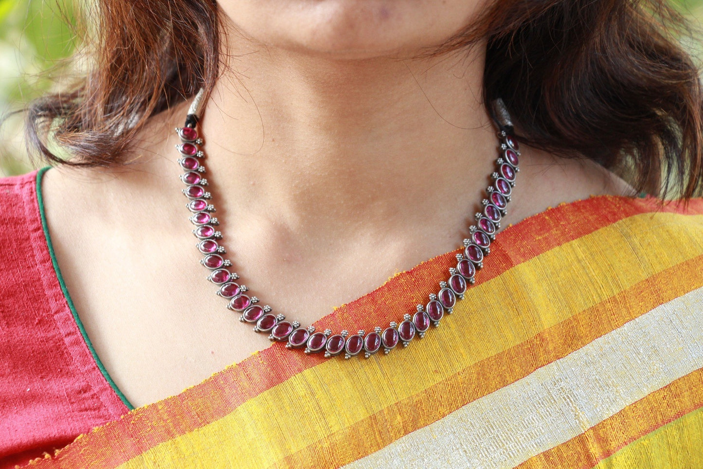 Red Kundan Circular Necklace