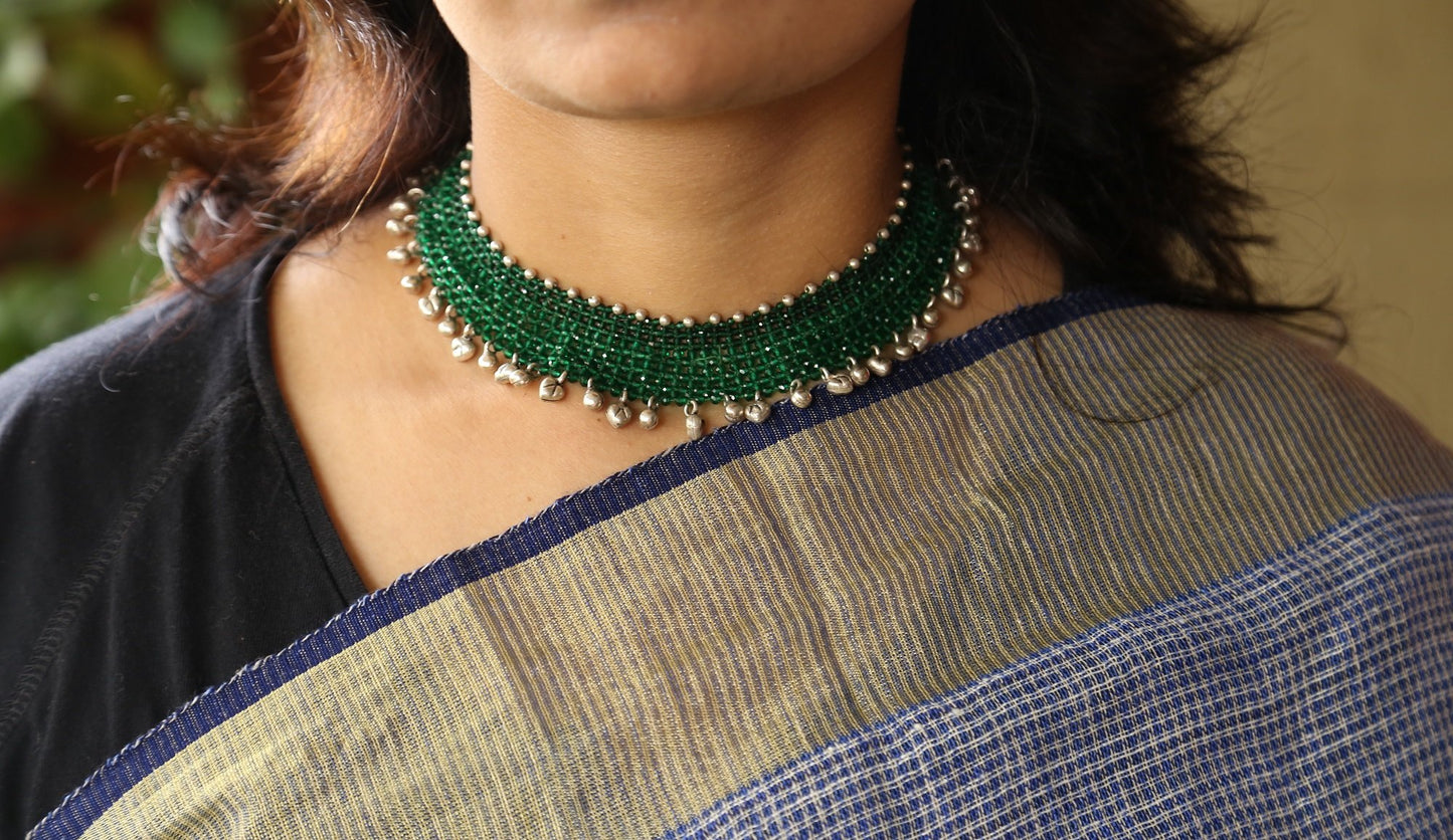 Green Net Chokar with Ghunghru