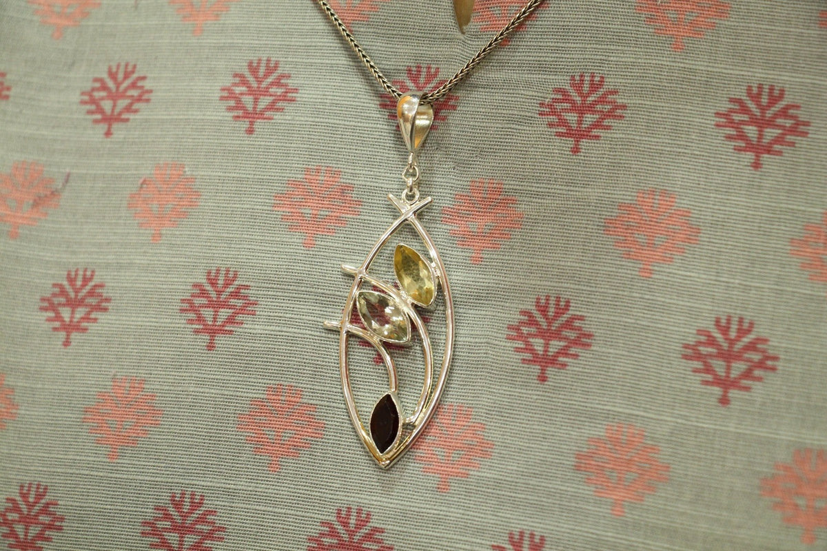 Rodolite Citrine Blessings Pendant
