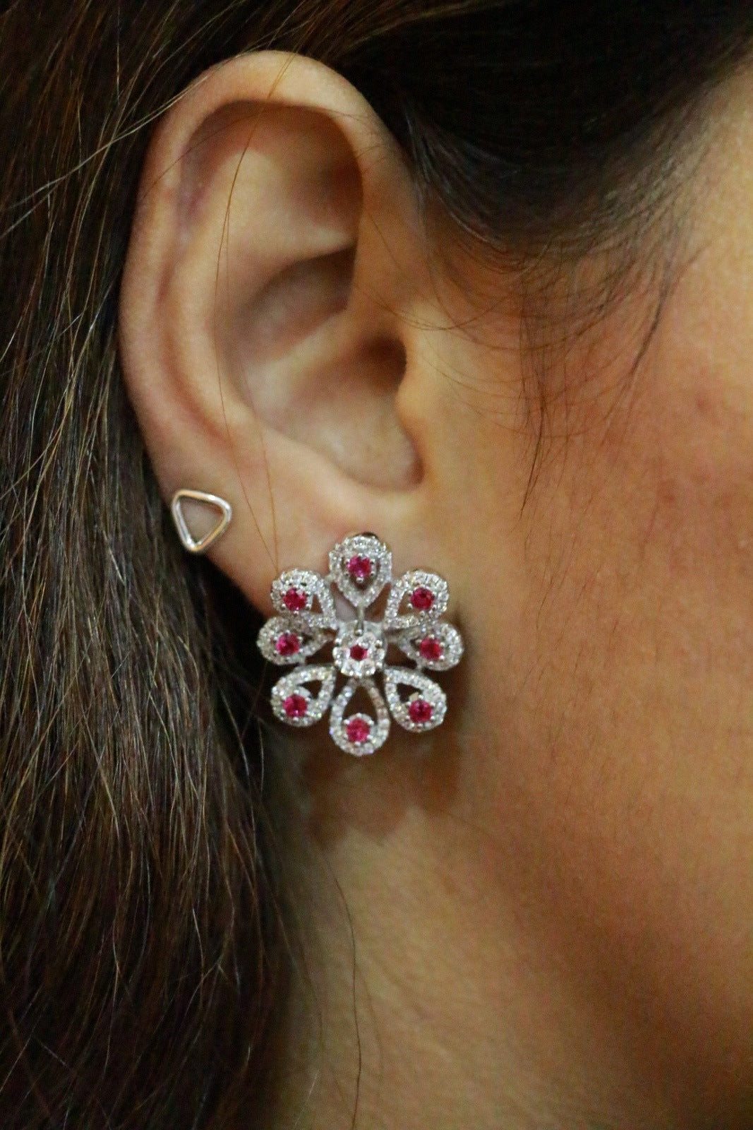 Floral Blossom Pendant Earrings Set