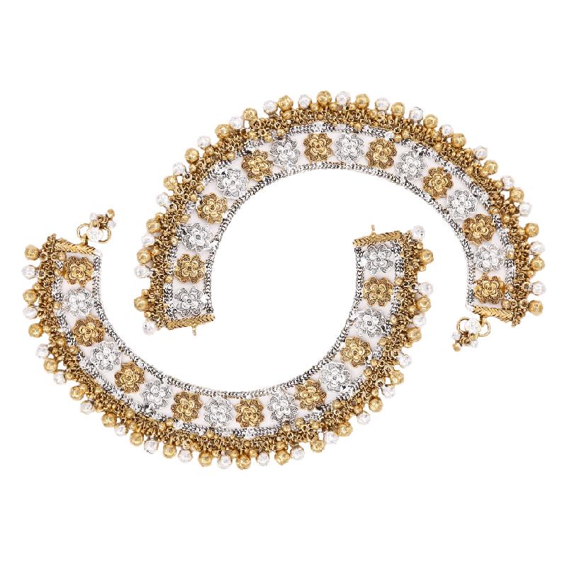 Flower Belt Dual Tone Payal
