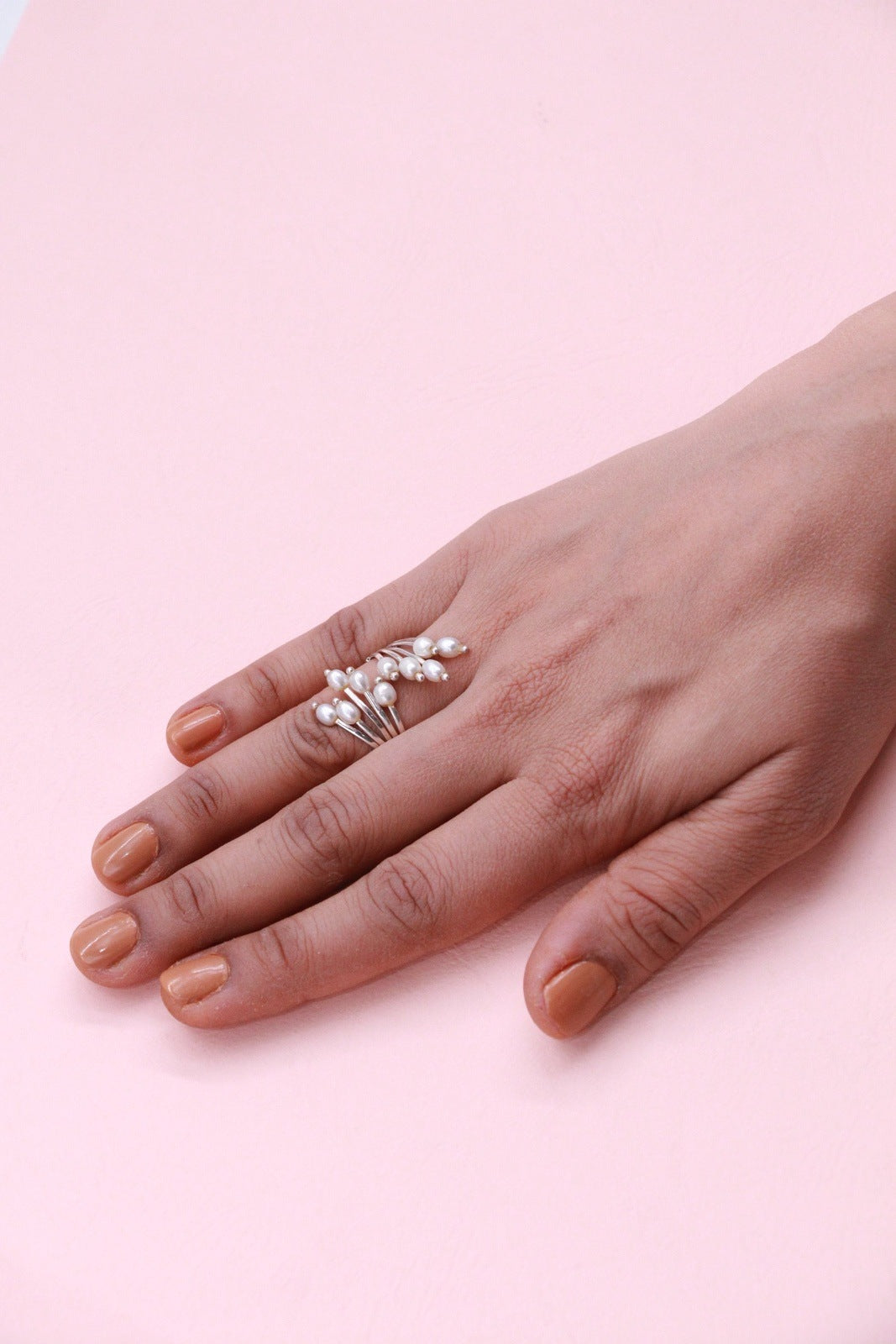 Pearls Encapsulate Silver Ring