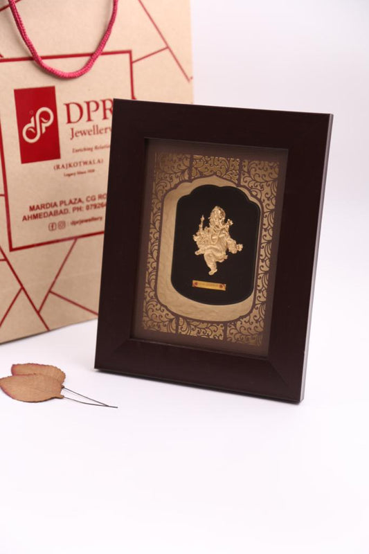 Dancing Ganesha 24K Gold Frame