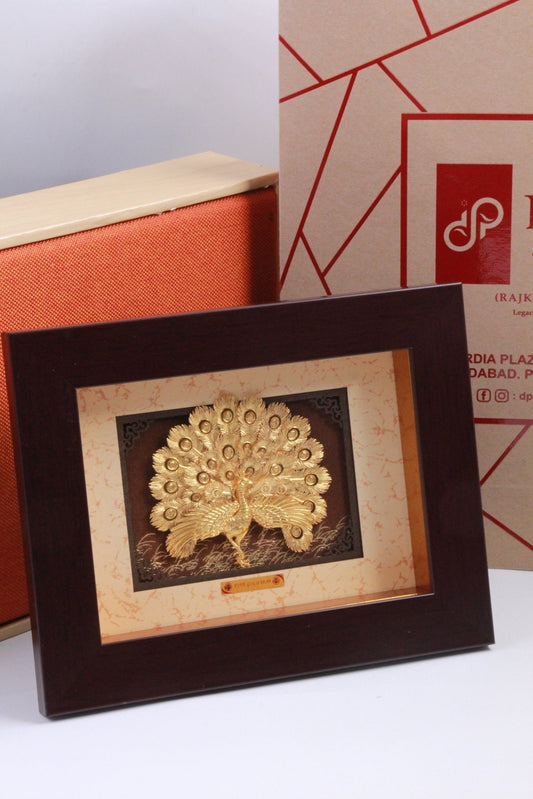 Dancing Peacock Home Decor Series 24K Gold Frame