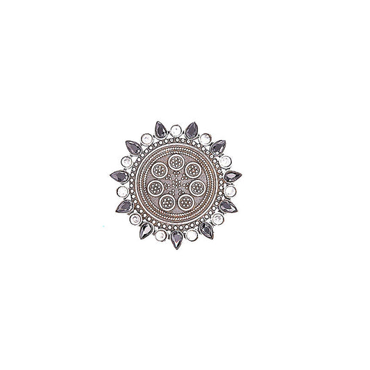 SILVER FLOWER CHAKRA RING