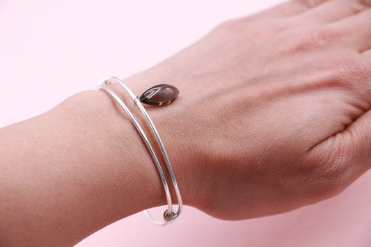 Black Smokey Modern Flexible Bracelet Kada
