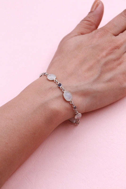 Moonstone Amethyst Loose Bracelet