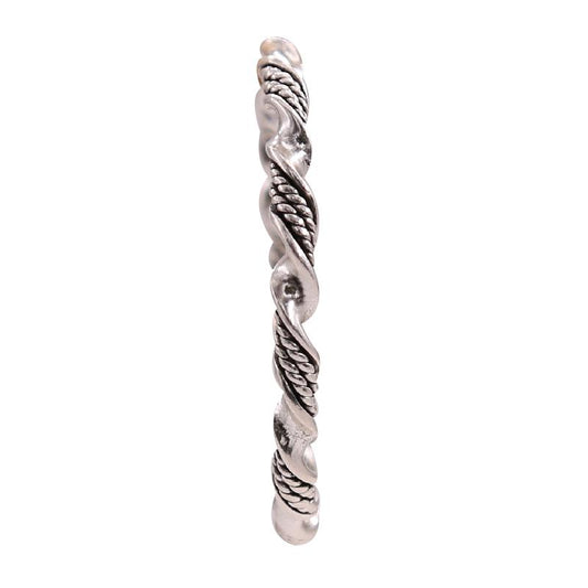 Handcrafted Thread Twist Silver Bangle