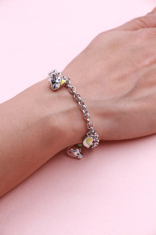 Silver Cartoon Charm Bracelet