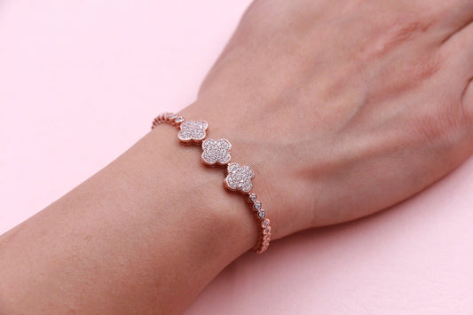 Brand Inspired Flexible Bracelet Rose Gold