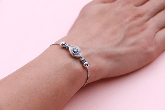 Evil Eye Sterling Silver Bracelet