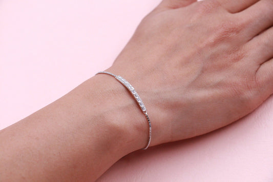 Amala CZ Diamonds Silver Bracelet