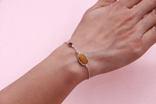 Tigers Eye & Garnet Bracelet
