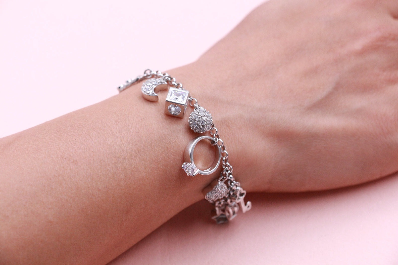 Exquisite Charms Silver Bracelet