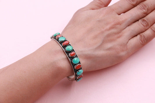 Turquoise Coral Antique Kada Bracelet