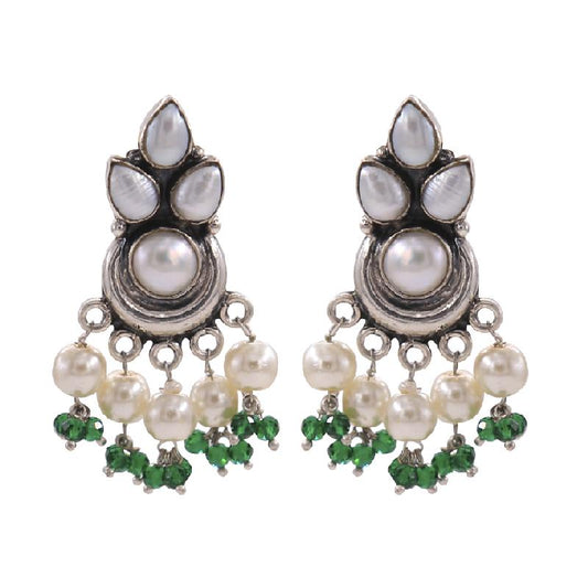 Pearl Kundan Tiara Earrings