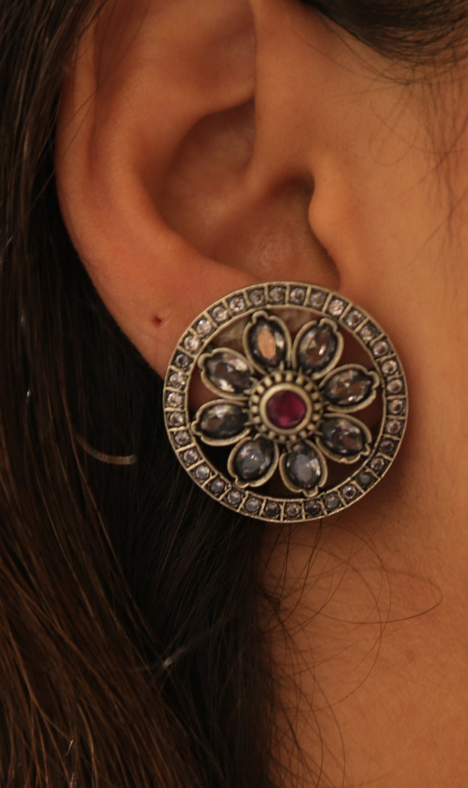Polki Ruby Grace Antique Earrings