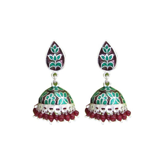 Scintillating Rangoli Pastel Enamel Jhumkas