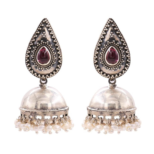 Samyukta Oxidize Kundan Jhumkas