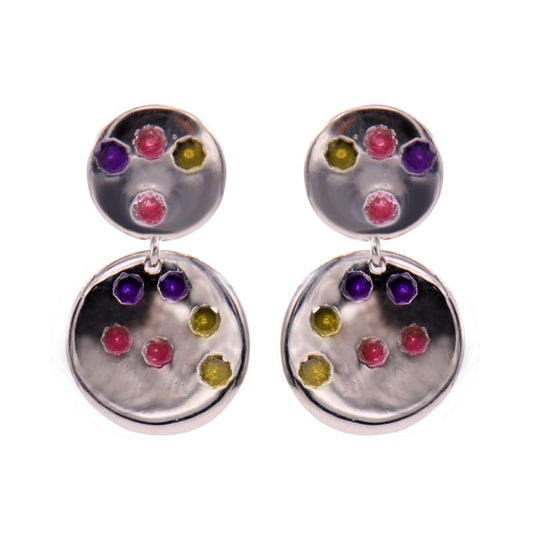 Rainbow Metro Circular Earrings