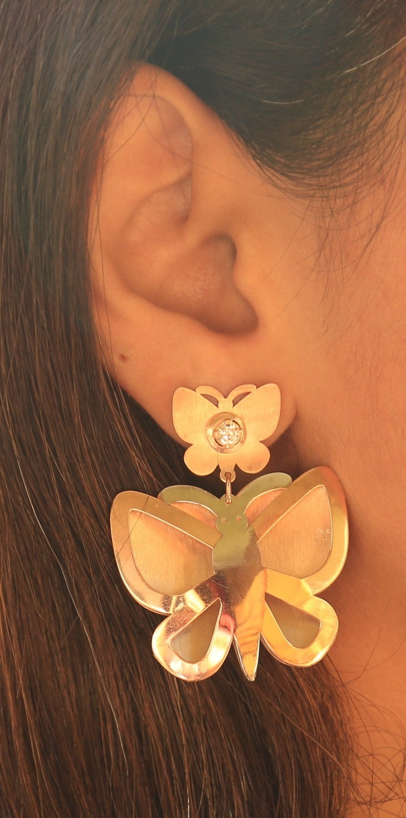 Modern Butterfly Sparkling Earrings