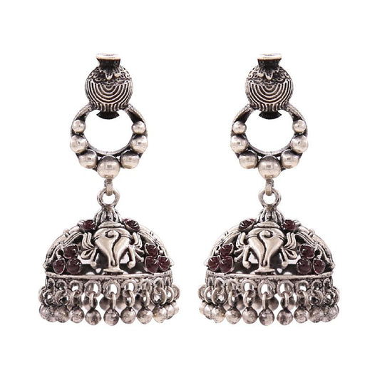 Superlative Sea Shells Silver Jhumkas
